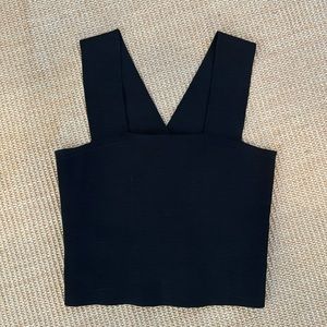 Black ALC crop top with square neck